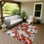 Machine Washable Indoor/Outdoor London ACN2260 Floral Rug-1672707895