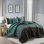 Ensemble d'édredon pour grand lit 7 pièces avec motif brodé, microfibre douce, 100% polyester, collection de literie toutes saisons