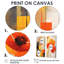 «Bold Orange Cubic Flowers», reproduction d'art corail sur toile-744052862-744052863-744052833