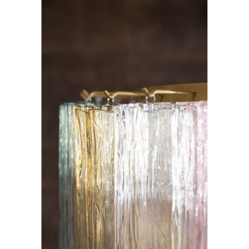 Lustre ovale clair Mid-Century, Bronze noir, Couleurs mélangées, 118 po de largeur x 56 po de profondeur x 70 po de