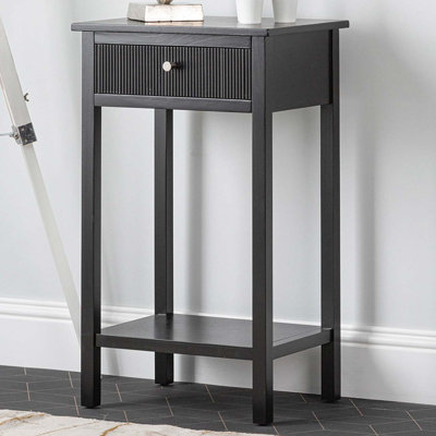 Flovilla 76cm Sofa Table, 1 Drawer Wooden Bedside End Table with Shelf Storage