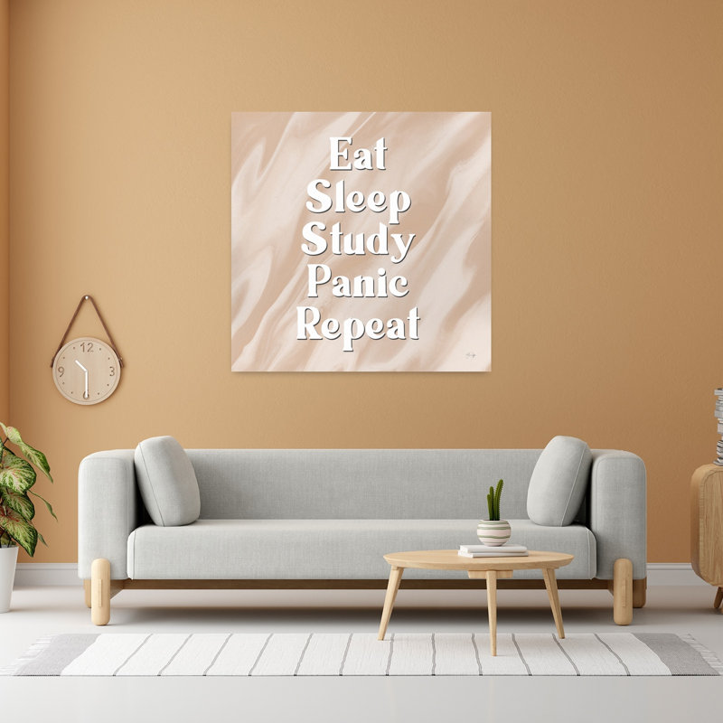 «Eat Sleep Sleep», art contemporain abstrait, H 48 po x l 48 po