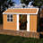 8X12 Ft Large Metal Storage Shed With Lockable Door, Ventilation And Smart Space - Saving For Backyard, Lawn Garden Equipment Brown Iron Structure Stabilized Frame 12X8 Outdoor Windows, Roof Spacious