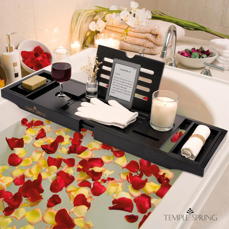 Freestanding Bamboo Bathroom Accessory Tray
