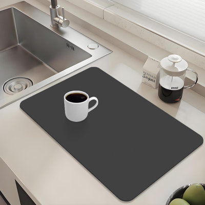 Dish Drying Mat For Kitchen Counter With Non-Slip Rubber Backed
