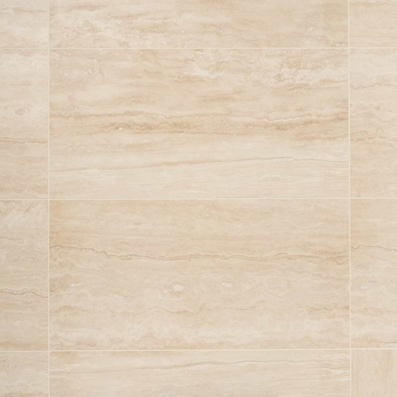 Travertine 18x36 Vein Cut Filled Honed Tile, Ivory Honed