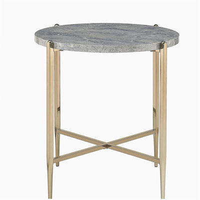 Table d'appoint ronde gris champagne