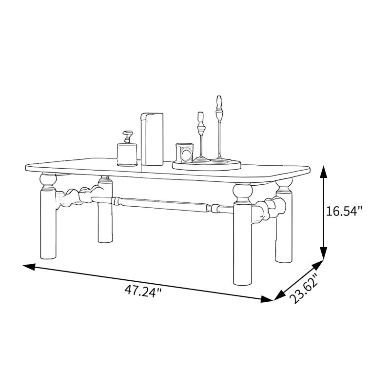 Table basse rétro de style français., Beige