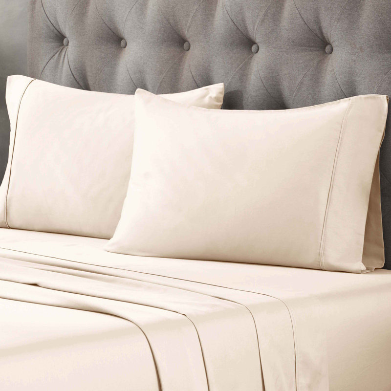 Luxor Treasures 400 Thread Count Egyptian Cotton Blend Pillowcase, King, Ivory