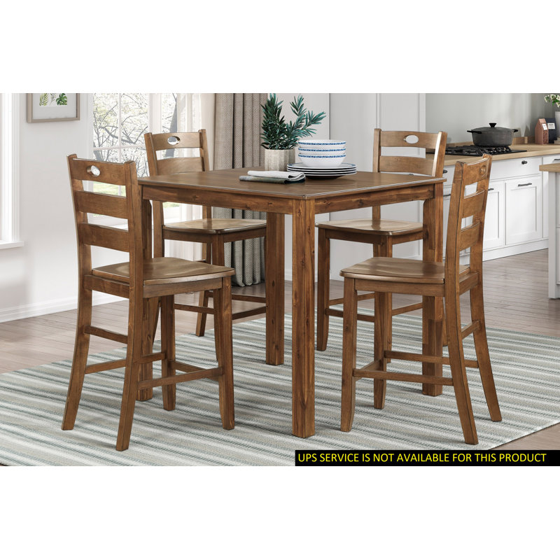 Counter Height 5Pc Dining Set Table And 4 Counter Height Chairs