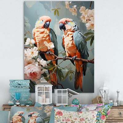 «Parrots Tropical Whispers I», reproduction sur toile