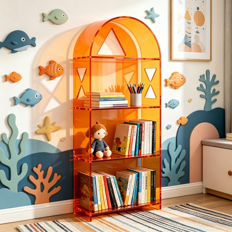 Bibliothèque orange Orange, (4 tablettes) H 49,21 po x l 15,75 po x P 11,81 po