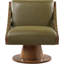 Fauteuil d'appoint pivotant en cuir Quinton-80623749-80623748
