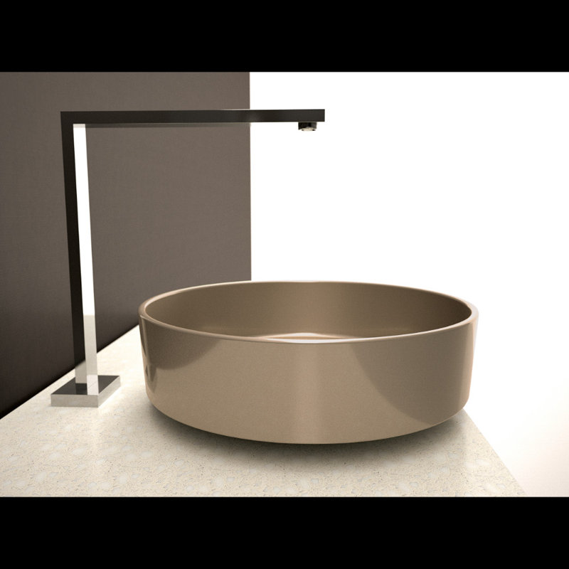 Lavabo de salle de bain vasque circulaire Rho, Champagne Starlight