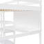 Lit mezzanine double en bois avec tablettes, bureau et tableau d'écriture - Blanc
