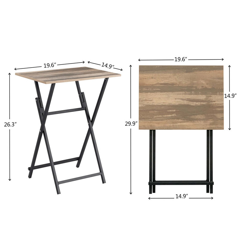 Table-plateau pliante 2 pièces sans assemblage, portable et peu encombrante pour les petits espaces de vie, Brun