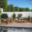 Ensemble de meubles de patio en bois d'acacia de 5 pièces Tahoe