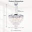 Lustre chromé à 6 lumières, 4 niveaux, 51 cm (20 po), cristal, chaîne réglable