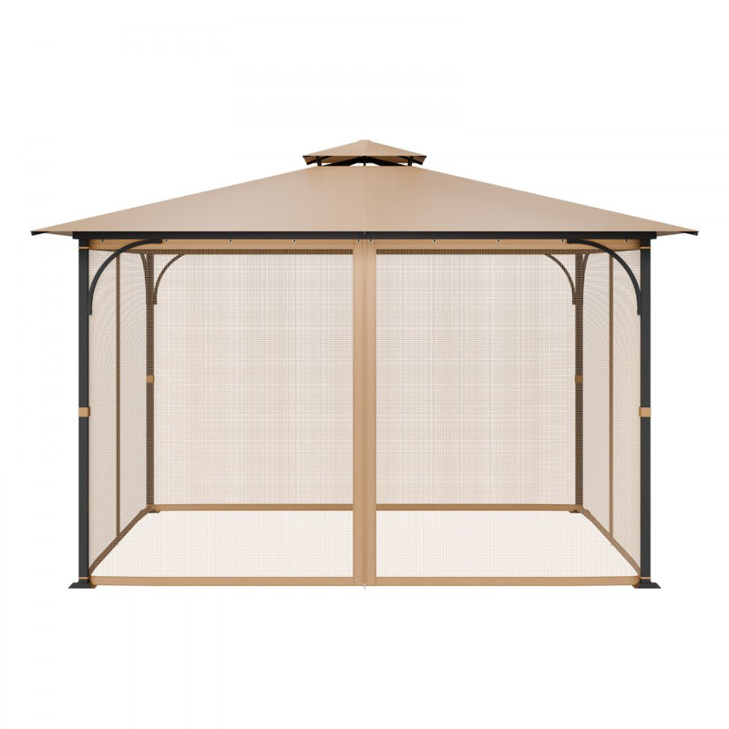 VEVOR Polyester Side Wall for Gazebo, 210.9cm H x 274cm W x 339.9cm D, Brown