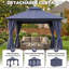 Gazebo d'extérieur 10'x10' avec moustiquaire et rideaux d'intimité-133099133-136229141