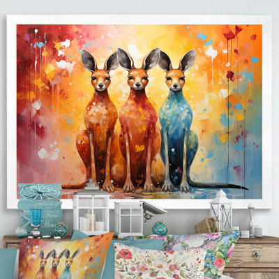 Kangourou coloré, esprit V sur toile