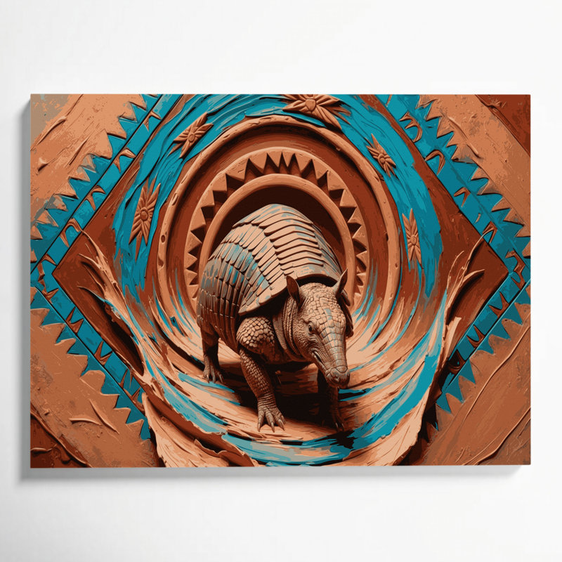 Southwestern Animals Armadillo Brown Canvas Wall Art, 8" H x 10" W