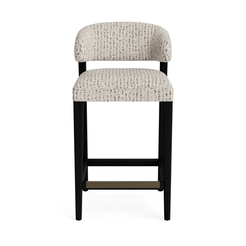 Keane Bar Stool, Marshmallow - Toast, Black, Bar Stool (30” Seat Height)