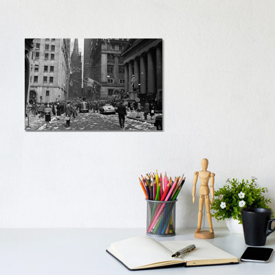 1940s New York City Wall Street Ticker Tape Parade, Celebration of V-E Day, May 8th, 1945 1 Piece Wrapped Canvas Wall Art