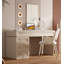 Bureau en bois massif de style français crème avec tiroirs-662491321