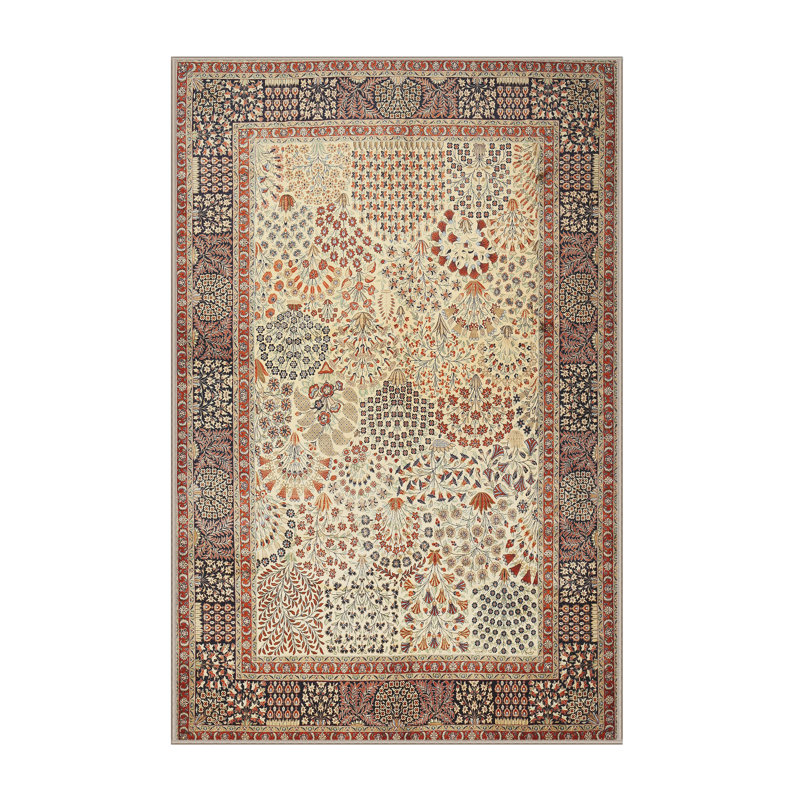Tapis traditionnel beige / brun, Rectangle 5 pi x 7 pi