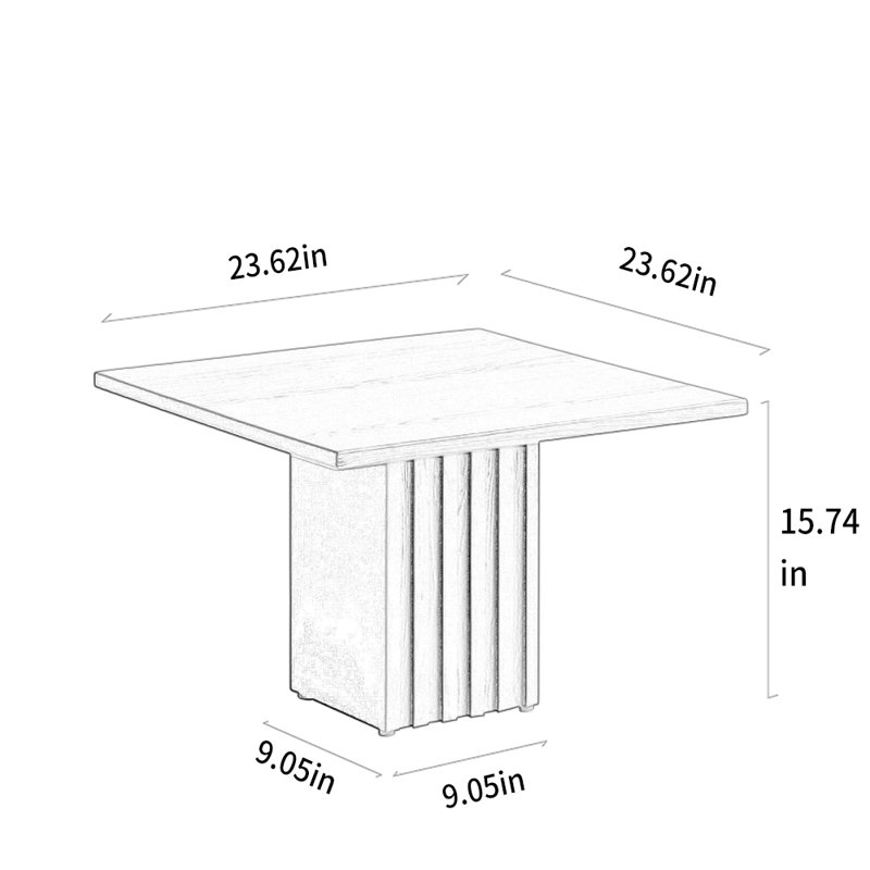 Table basse Creative, H 15,74 po x l 23,62 po x P 23,62 po