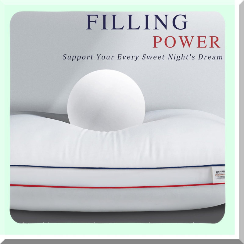 CoolDream Queen Size Firm Support Pillows - Set of 2, Gusseted for Side and Back Sleepers, Cooling Down Alternative Fluffy Soft Pillow - Hotel Quality Bed Pillows for Sleeping