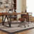 Light-walnut + Black Rectangular Solid Wood + Iron + Carbon Steel with 3 drawers desk-2077531289