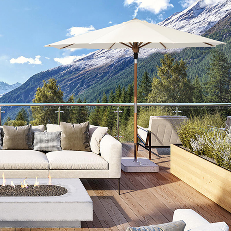 Mckinnon 300cm Market Parasol, Cream