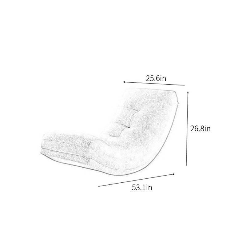 Chaise berçante en velours crème, Bleu