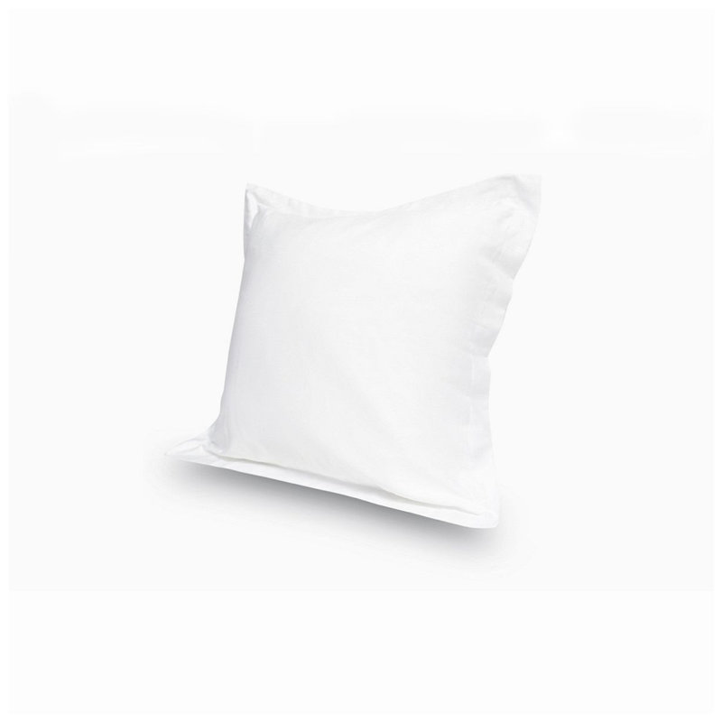 400TC Sateen Solid Cotton Euro Sham, 28"H x 28"W, White