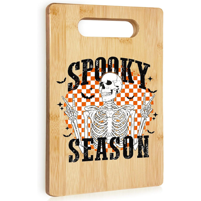 Planche à découper squelette gothique pour la cuisine, décoration de cuisine d'Halloween, planches à découper en bambou pour les amis de la famille