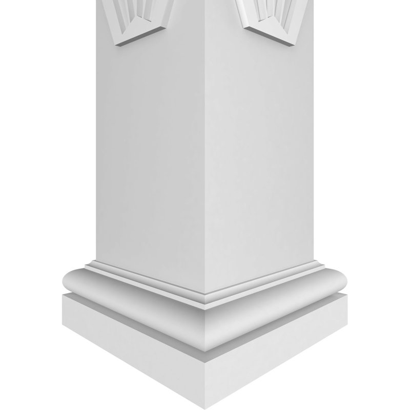 Carré côtier classique Craftsman non effilé avec colonne toscane et base toscane, H 120 po x l 9,625 po x P 9,625 po