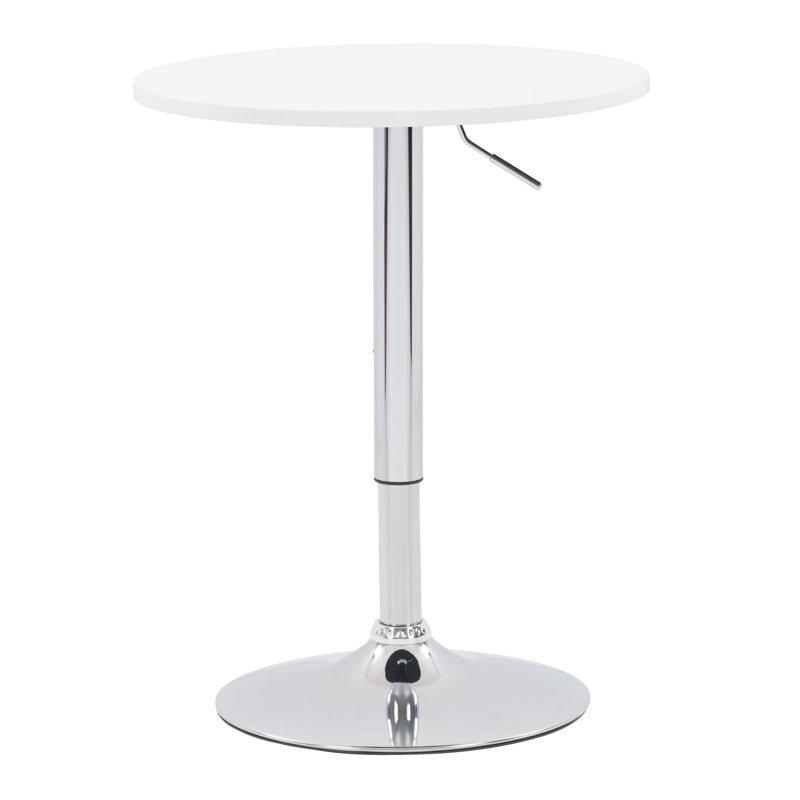 Table de salle à manger à hauteur de comptoir Galilea 23,8 po, Argent argent, Blanc