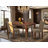 5 Piece Modern Dining Table Set Includes a Rectangle Wooden Table and 4 Coffee Linen Fabric Upholstered Parson Chairs, 36x60 Inch, Mahogany-733579647-733579632-784258997