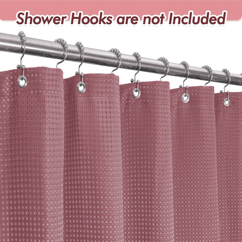 Rideau de douche à tissage gaufré, H 72 po x l 71 po, Mauve pâle