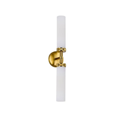 Luminaire de meuble-lavabo Modern Gold Modern - applique murale câblée à 2 lumières avec abat-jour en verre givré et cadre en métal texturé pour miroir de salle de bain, de chambre à coucher ou de couloir
