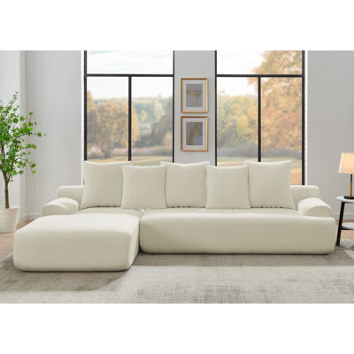 Upholstered L-Shape Sectional Sofa Couch,Modular Compressed Sofa