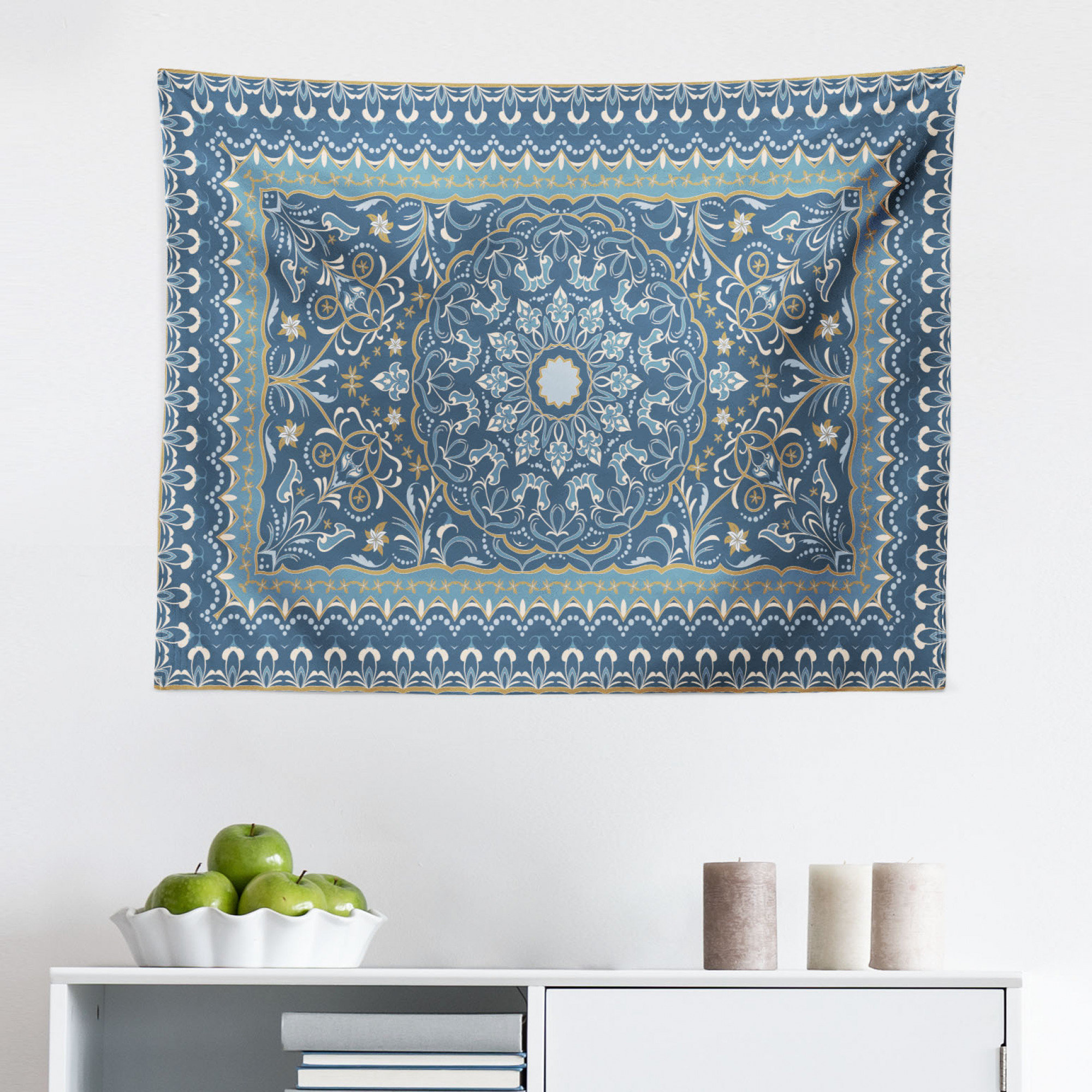 Sketched floral medallion discount tapestry