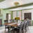 2-Light Dimmable Drum Flush Mount with Green Ribbed Glass Shade-469465022