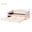 Lit de jour rembourré avec molleton beige et lit gigogne coulissant simple, molleton, polaire-668071477