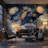 Space Rocket Wallpaper Planets Whimsical Wall Mural-704976371-704976383