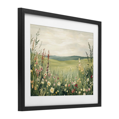 Nature's Meadow View, reproduction d'art sous verre encadrée par Petal Prints Design