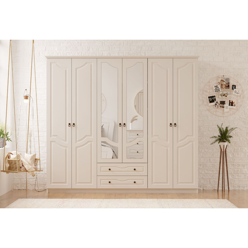 Antravia 6 Door Manufactured Wood Wardrobe