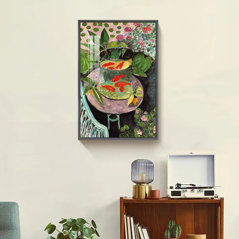 " Goldfish " by Henri Matisse, Black, 24" H x 16" W x 1.3'' D